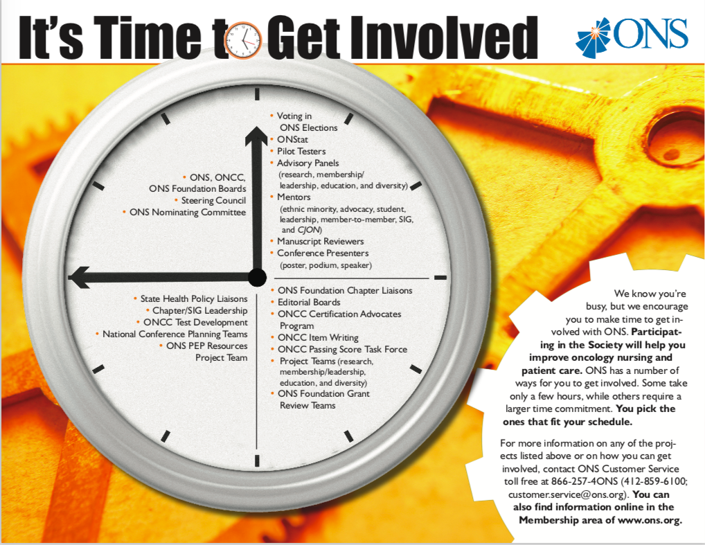 Oncology Nursing Society volunteer contributions clock