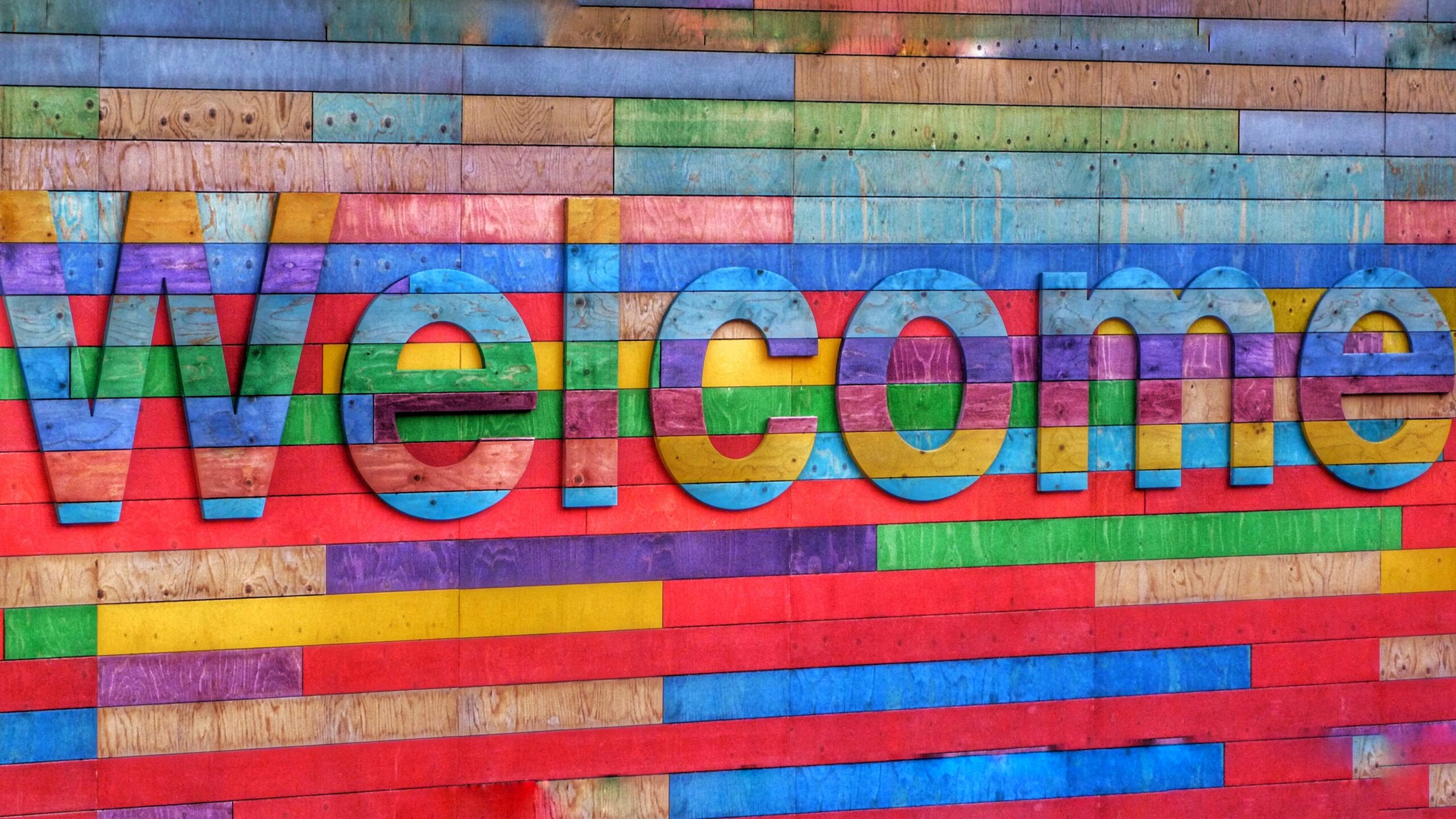Welcome in bright rainbow colors