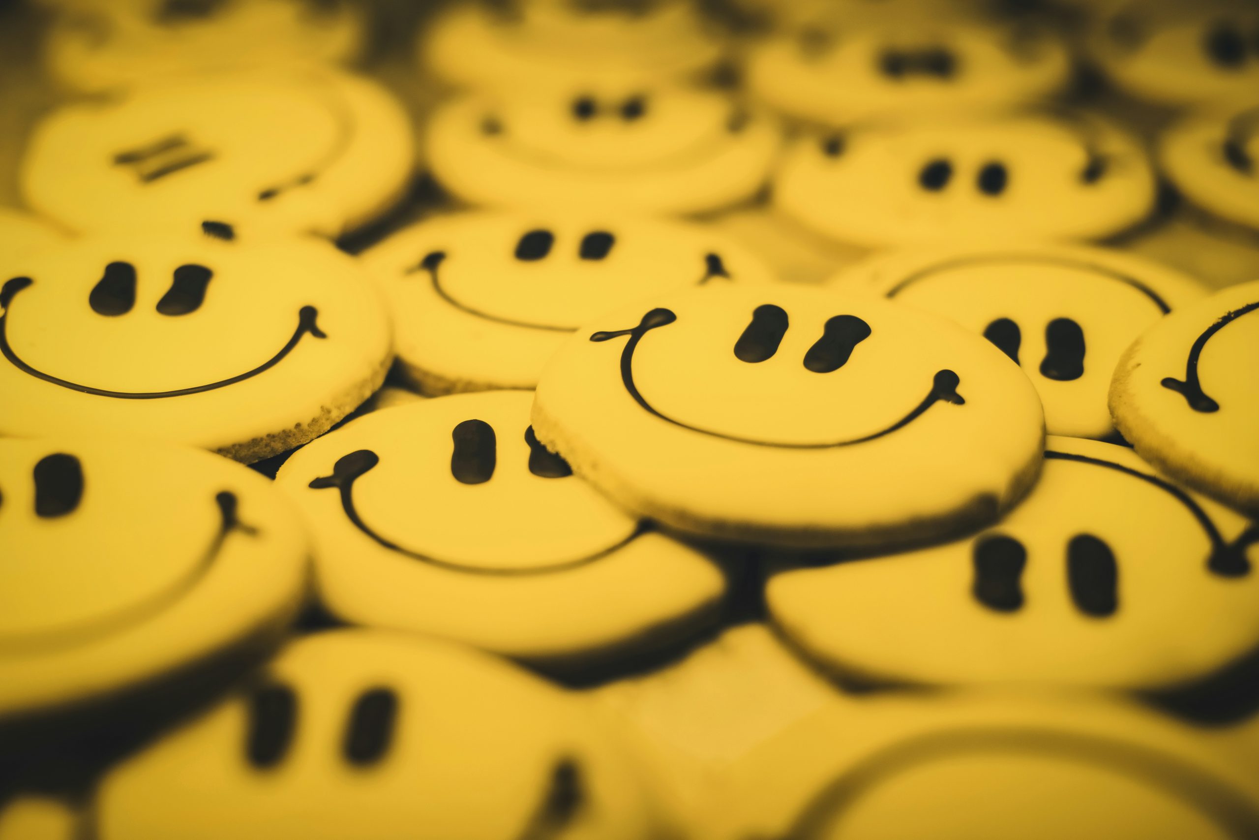 pile of smiley face cookies